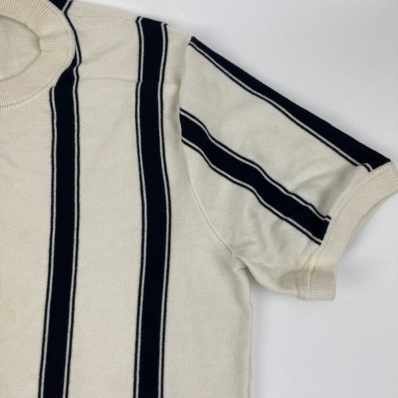 J Crew Sweater Womens Large White Black Striped - Picture 3 of 8